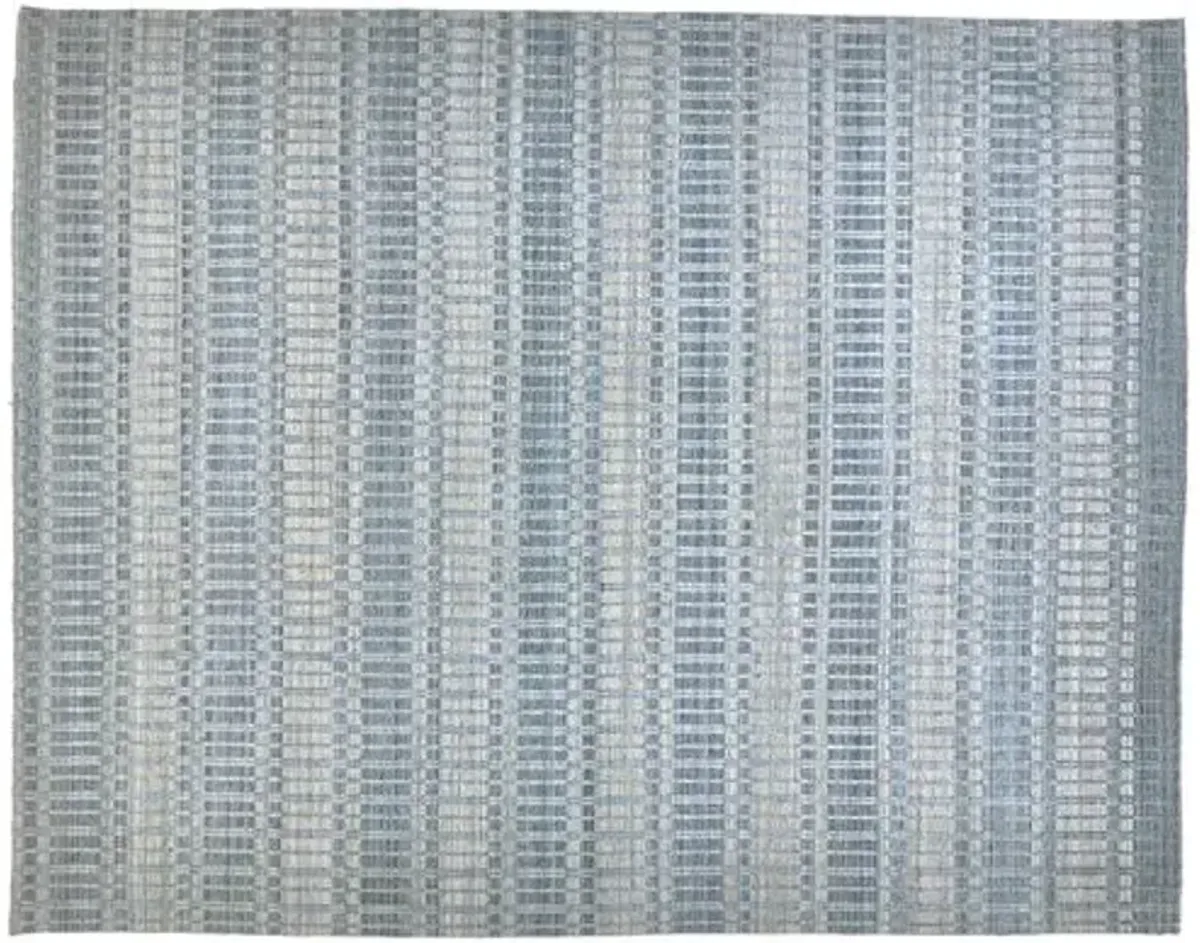 Hawthorne Hand-Knotted Rug - Blue/Silver - Blue