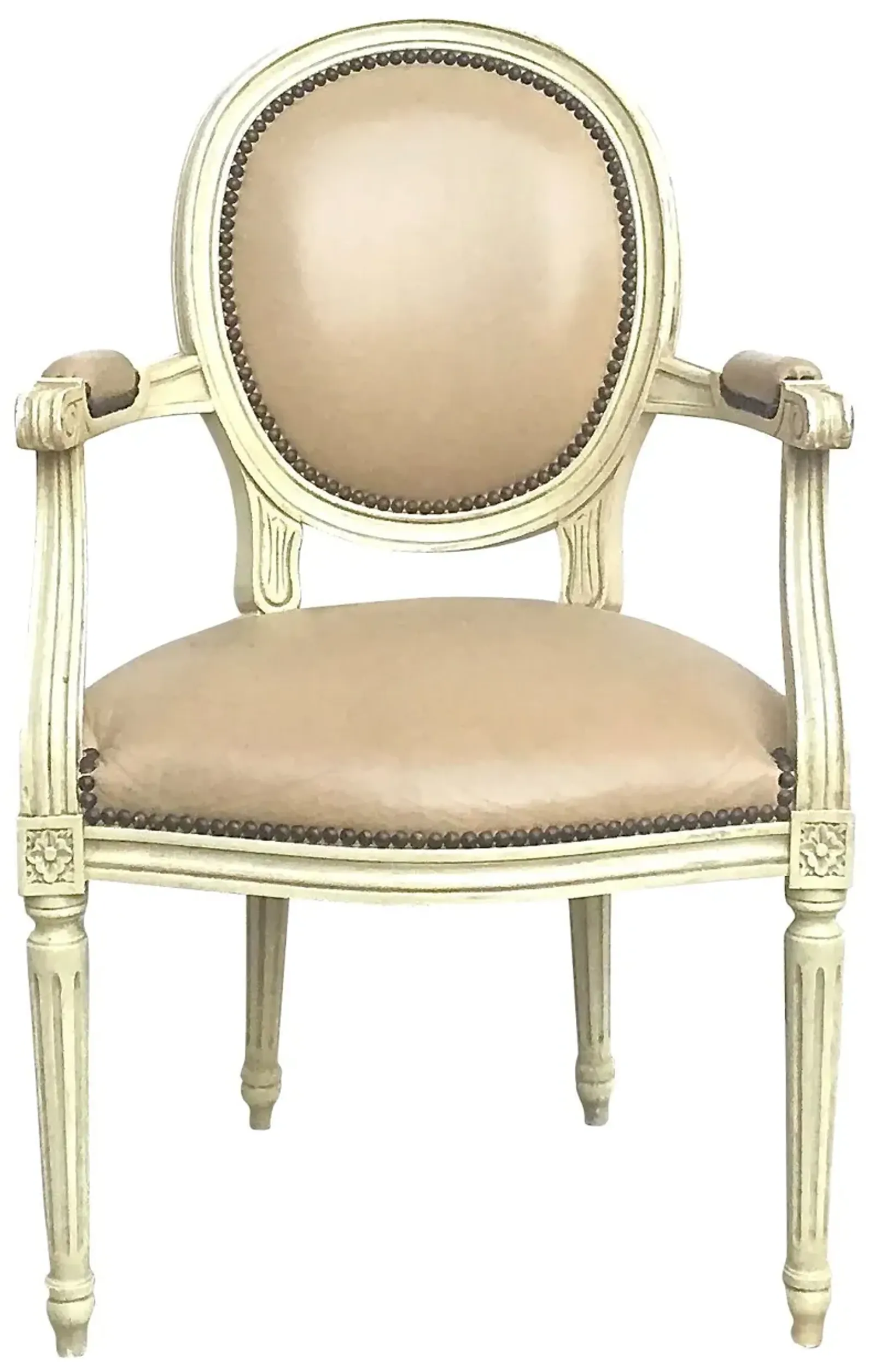 Medallion Back Louis XVI Armchair - Vermilion Designs - White