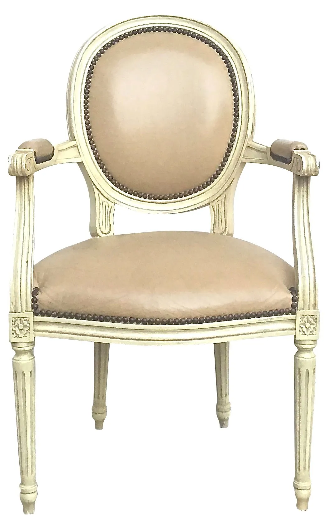 Medallion Back Louis XVI Armchair - Vermilion Designs - White