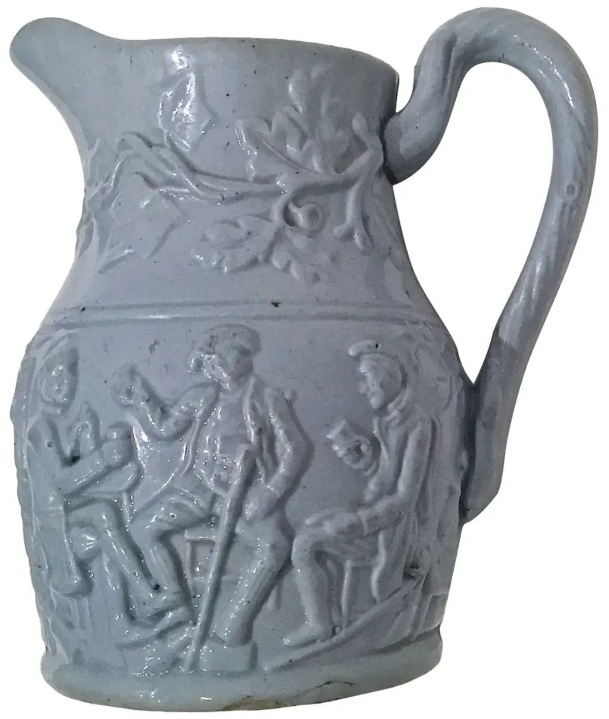 Antique Bas-Relief Tavern Scene Pitcher - Vermilion Designs - Purple