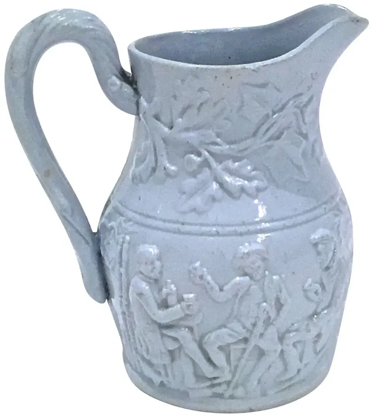 Antique Bas-Relief Tavern Scene Pitcher - Vermilion Designs - Purple