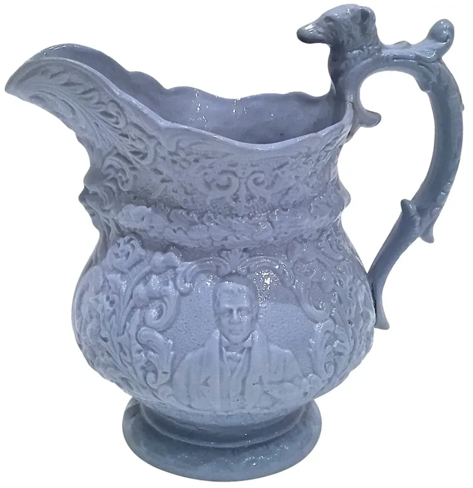 Dog Handle Portrait Bas-Relief Pitcher - Vermilion Designs - Purple