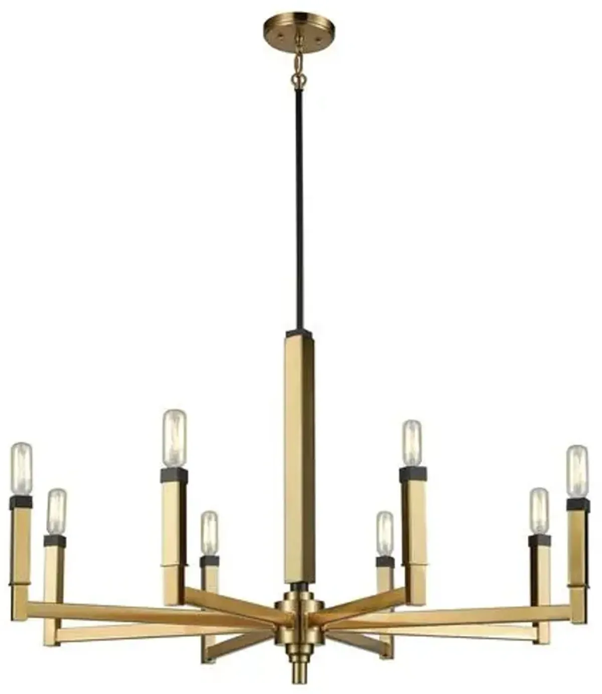 Bosley 8-Light Chandelier - Satin Brass/Bronze - Gold