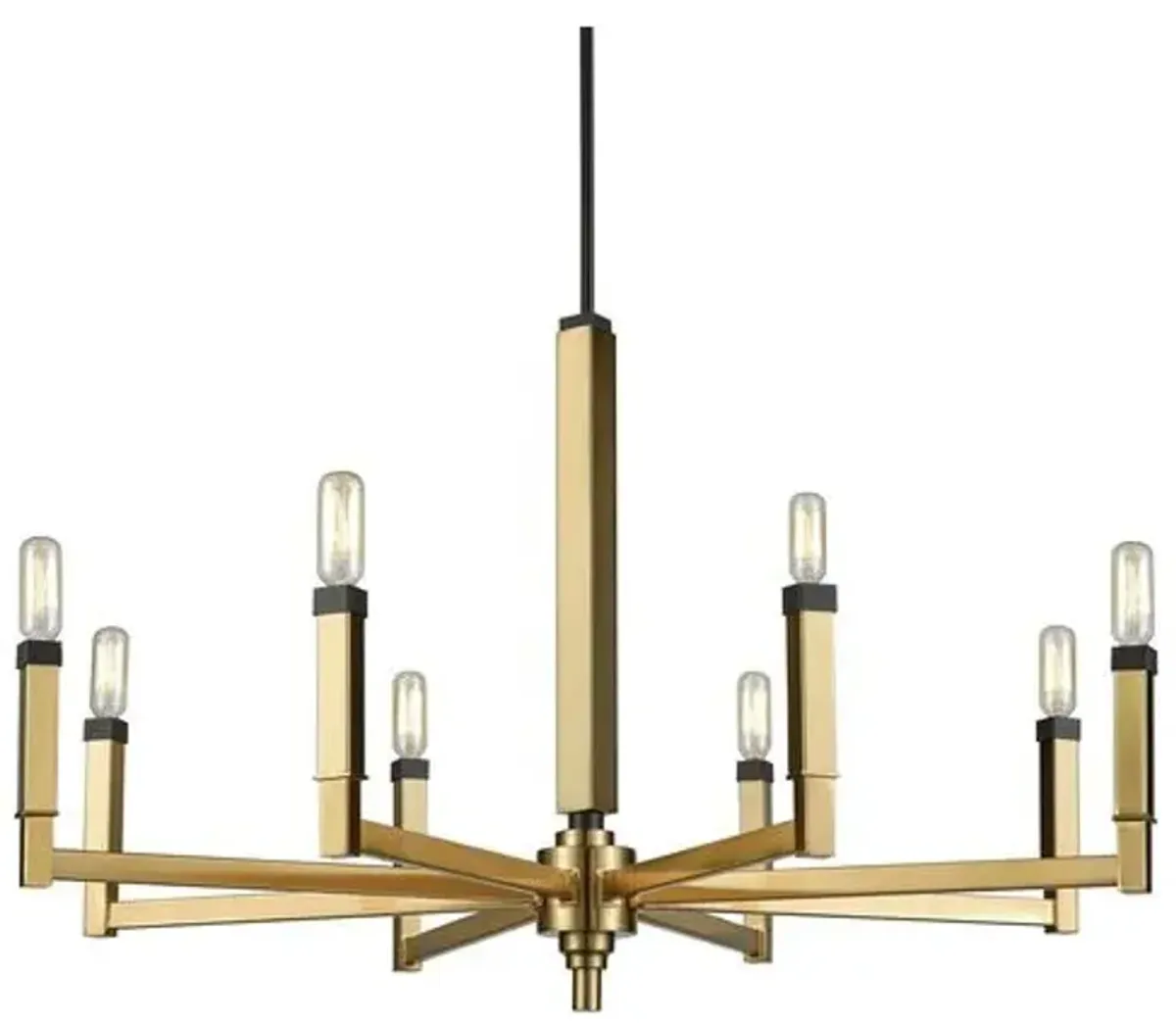 Bosley 8-Light Chandelier - Satin Brass/Bronze - Gold