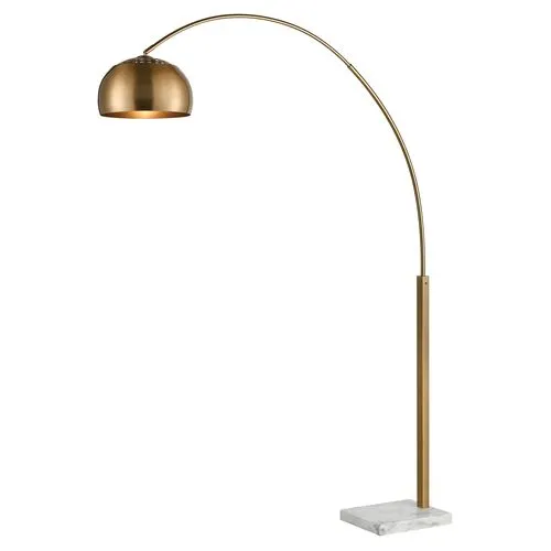 Lumier Marble Floor Lamp - Aged Brass