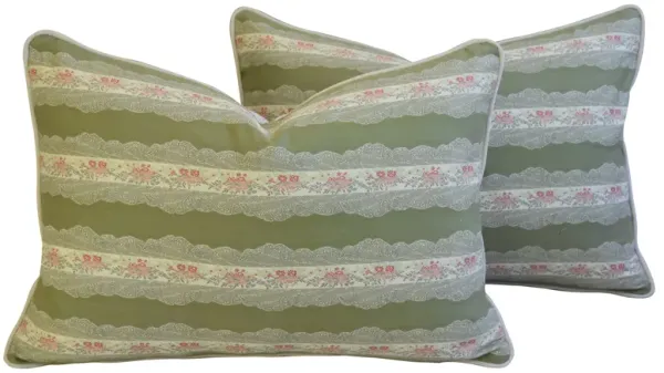 Scalamandr Floral Lampas Pillows - Set of 2