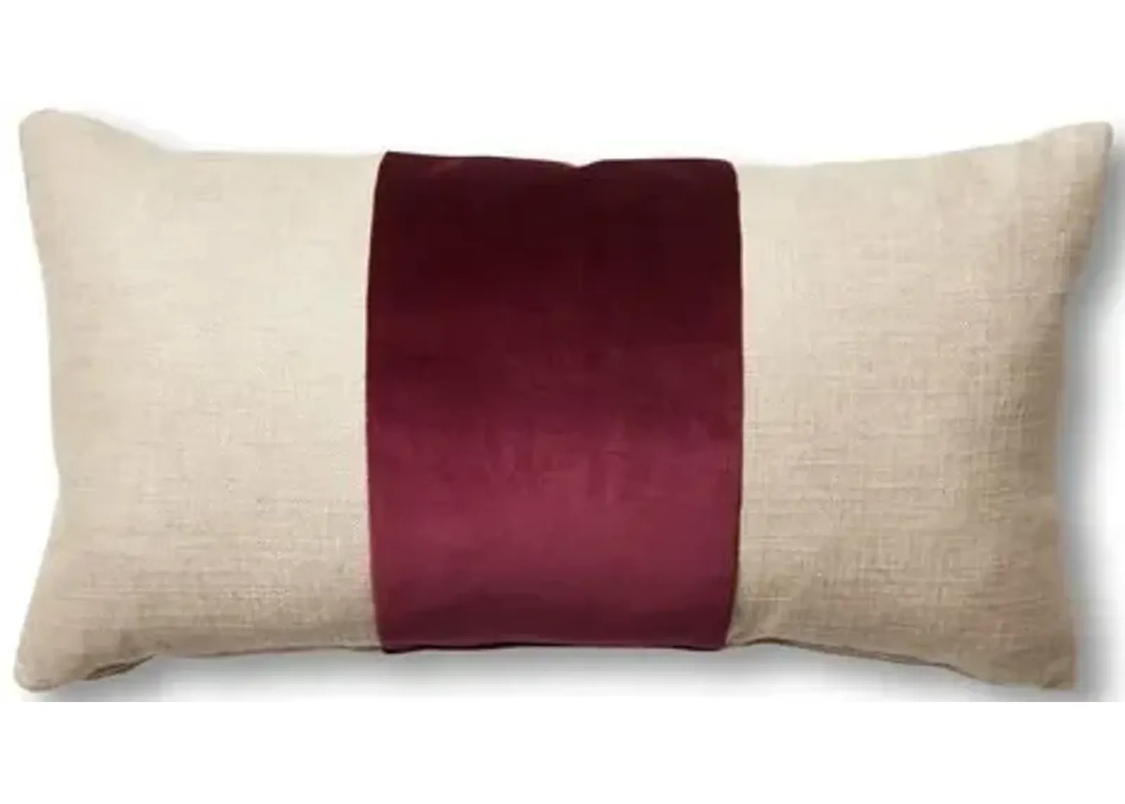 Blakely 12x23 Lumbar Pillow - Natural/Wine