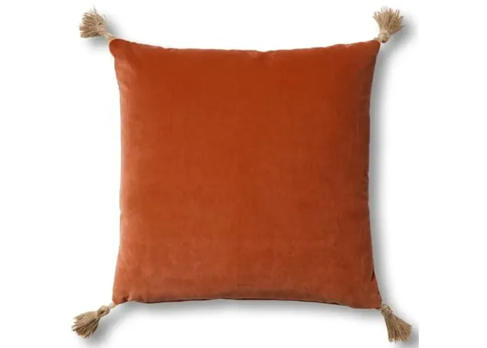 Lou 19x19 Pillow - Orange Velvet