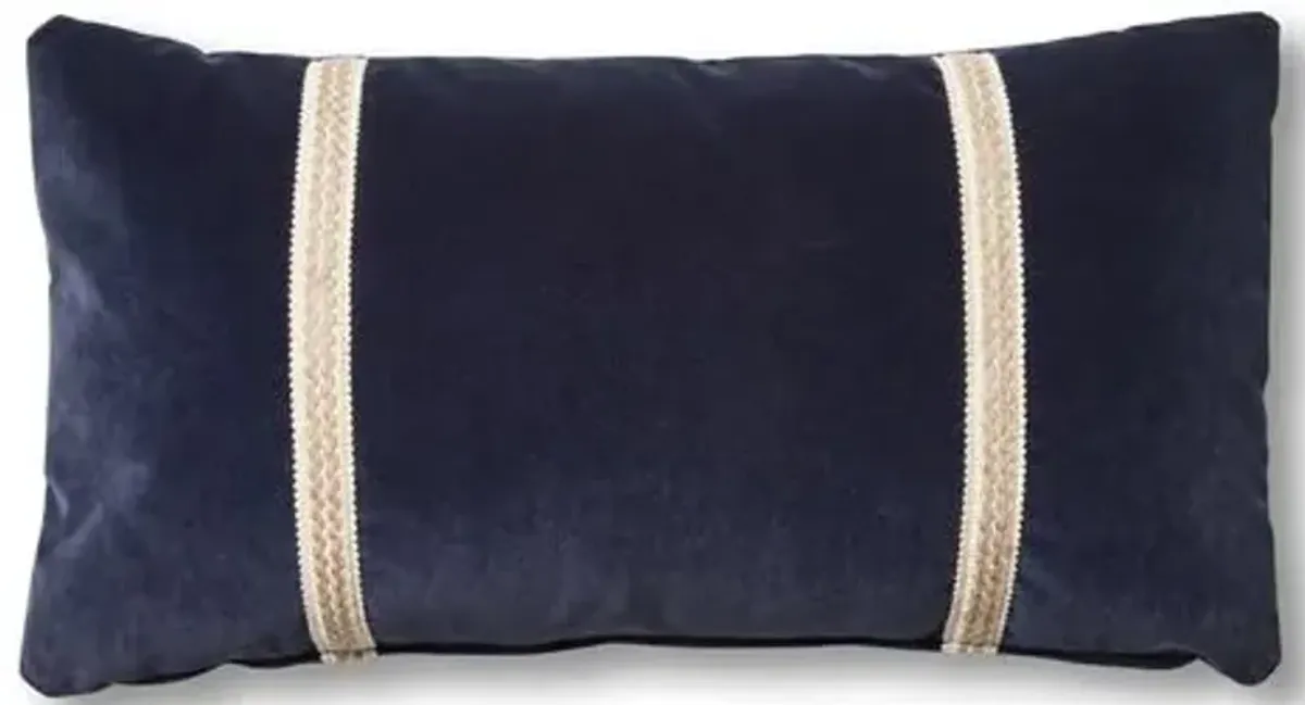 Mallory 12x23 Lumbar Pillow - Navy Velvet