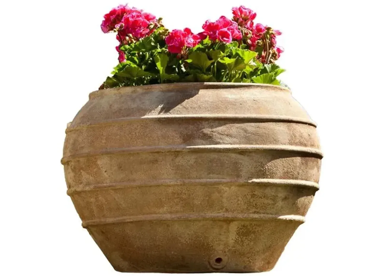 21" Thea Outdoor Planter - Antiqued Terracotta - Campania International - Brown - 21"dia x 14.5"h