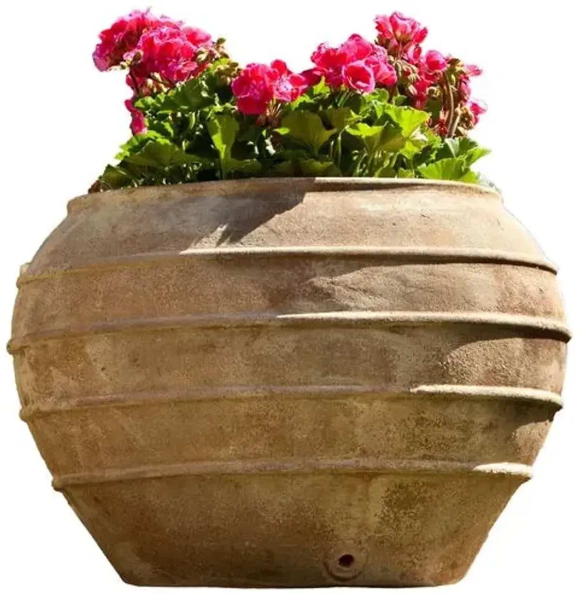 21" Thea Outdoor Planter - Antiqued Terracotta - Campania International - Brown - 21"dia x 14.5"h