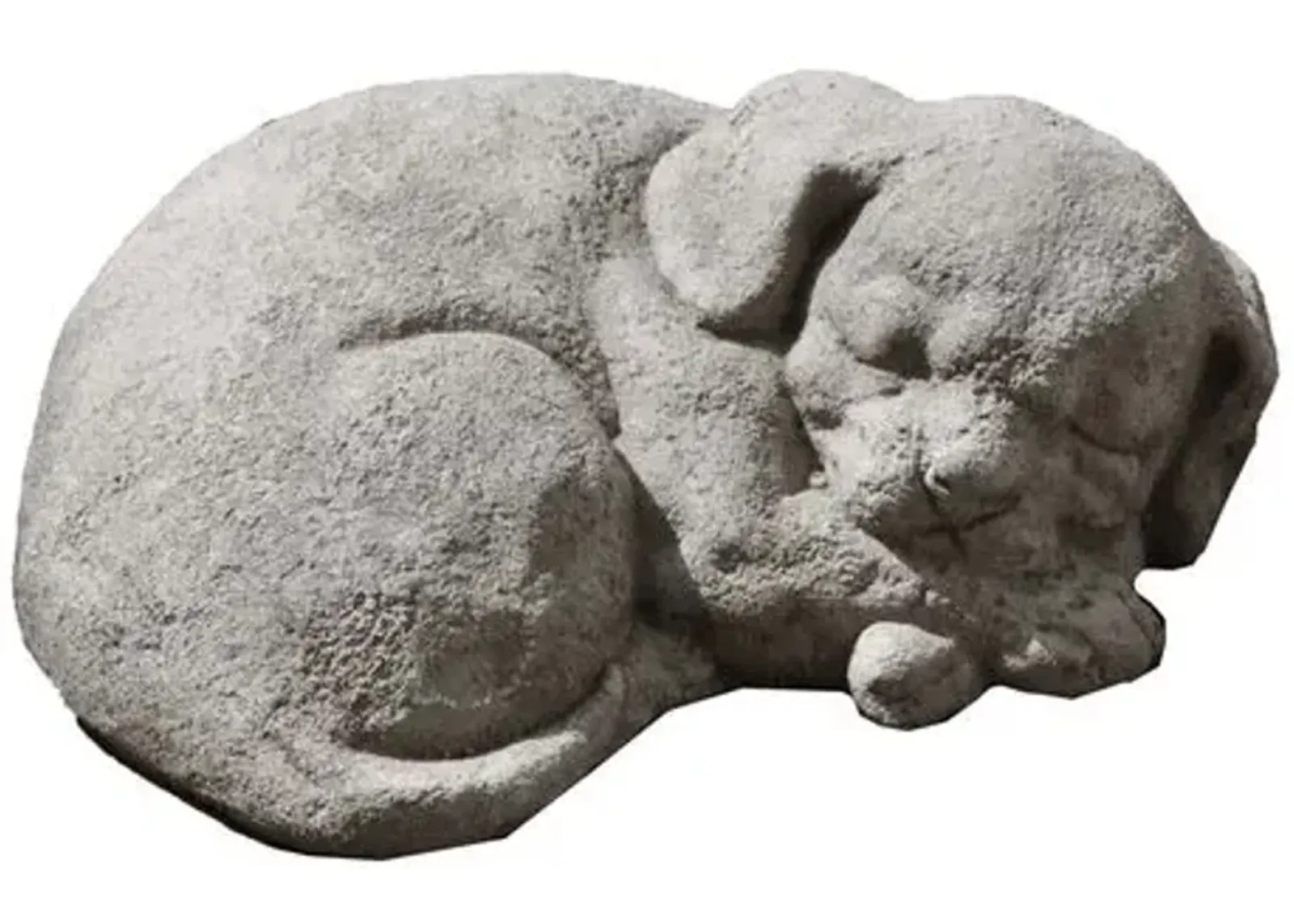 9" Curled Dog Outdoor Statue - Graystone - Campania International