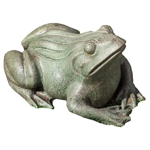 11" Woodland Frog Outdoor Statue - Copper/Bronze - Campania International - Green