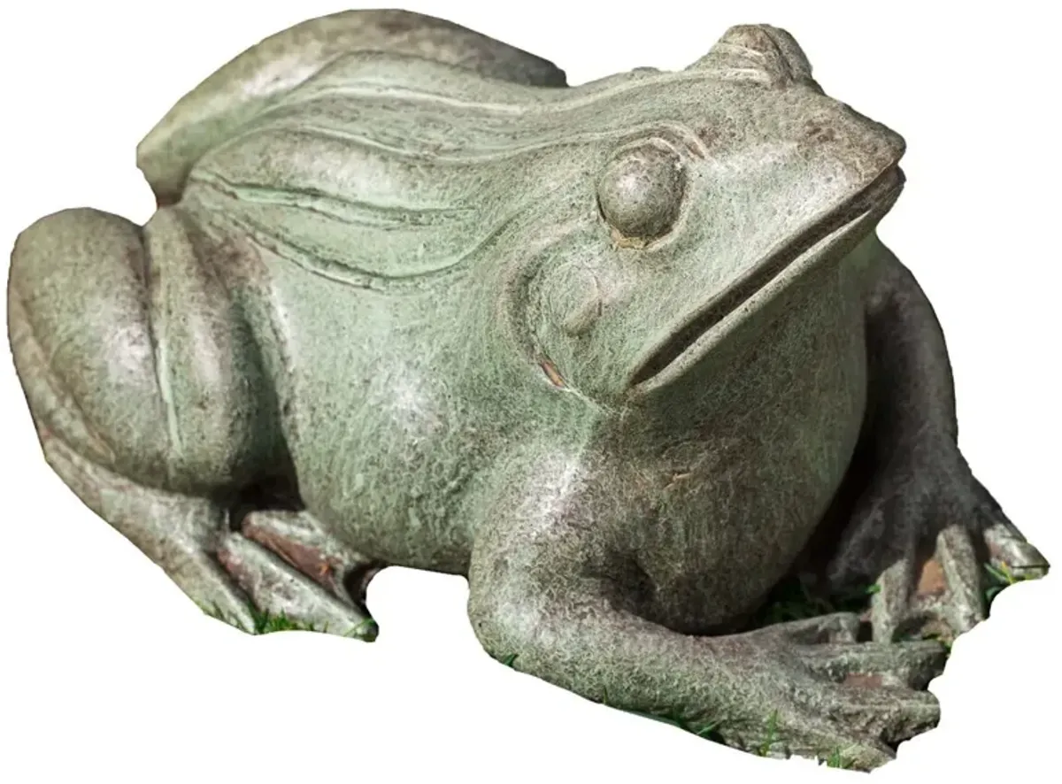 11" Woodland Frog Outdoor Statue, Copper/Bronze