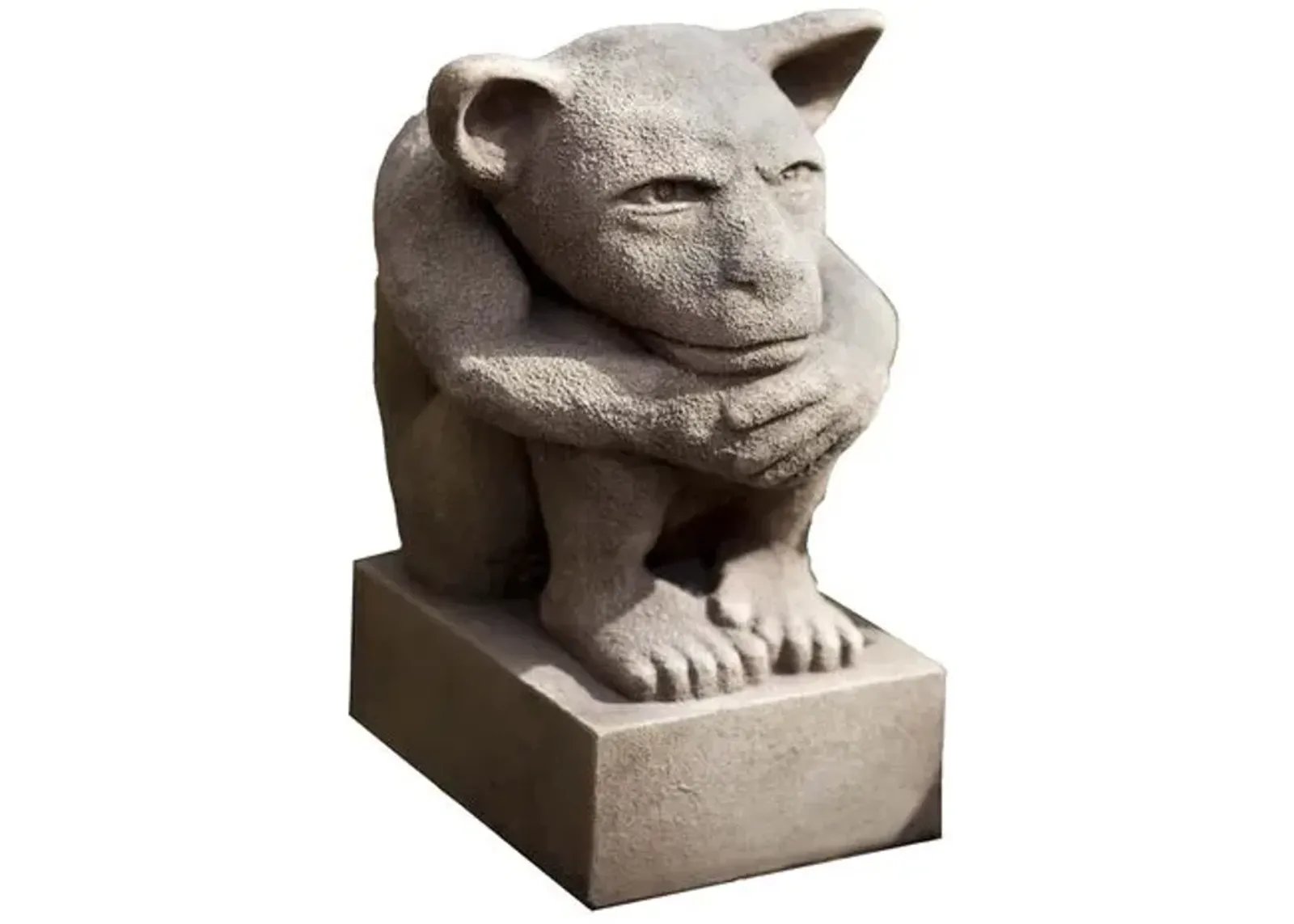 12" Sitting Gargoyle Outdoor Statue - Brownstone - Campania International - Gray