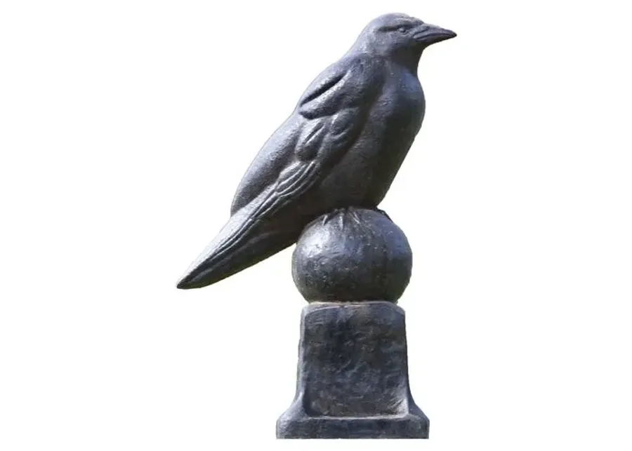 13" Raven Outdoor Statue - Black - Campania International