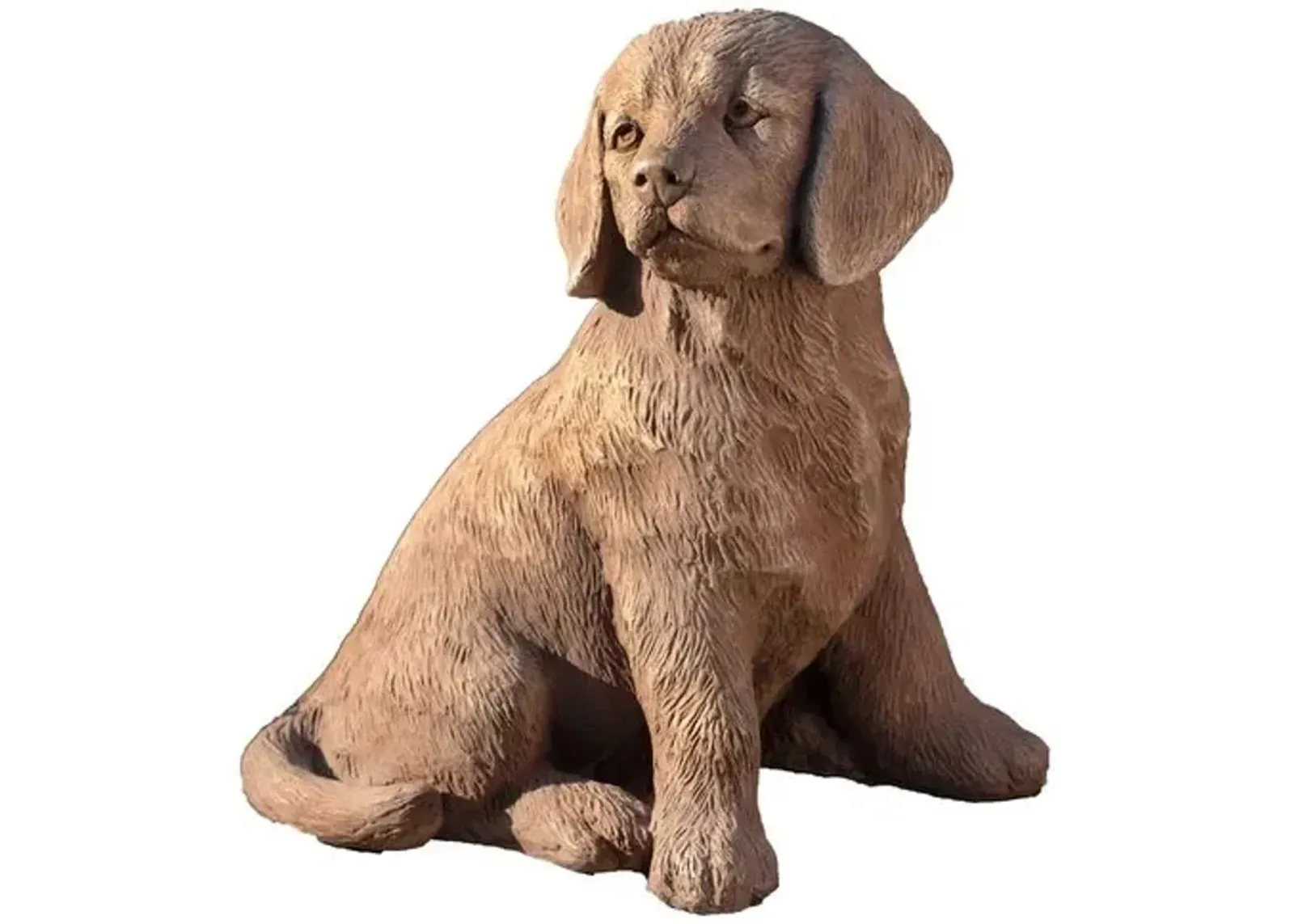 15" Golden Retriever Puppy Statue - Travertine - Campania International - Brown