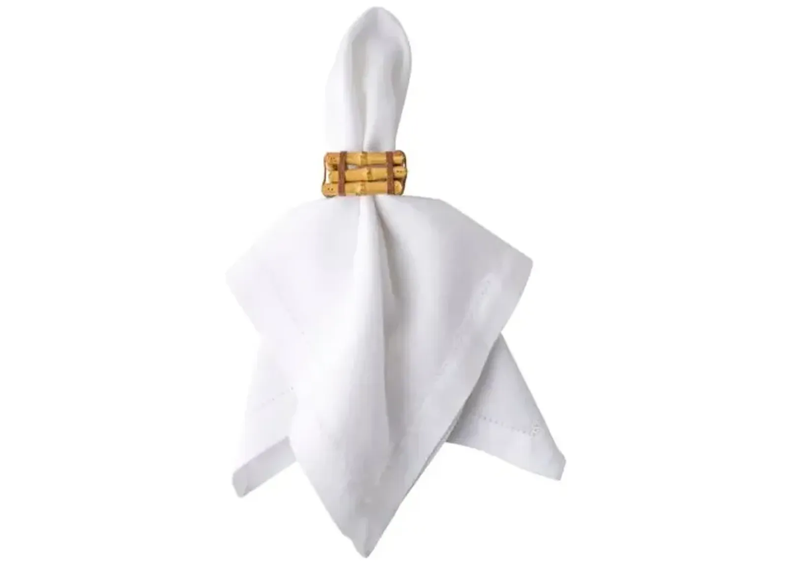 Classic Bamboo Napkin Ring - Natural - Juliska - White