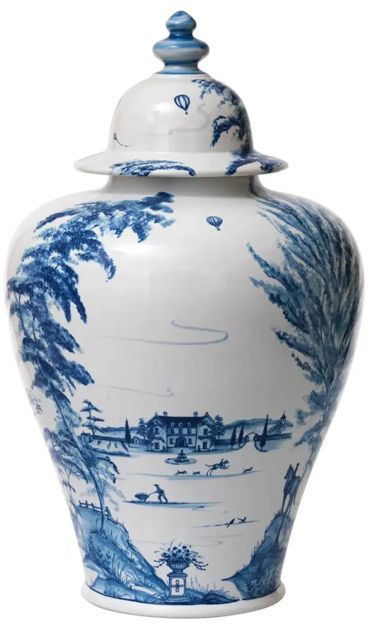 Country Estate Spice Jar, White/Blue