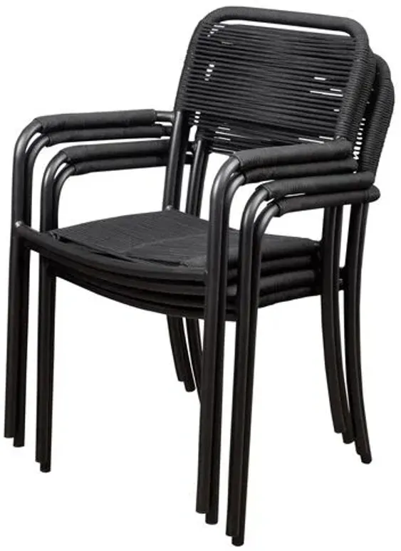 Set of 4 Oosterdam Outdoor Armchairs - Black