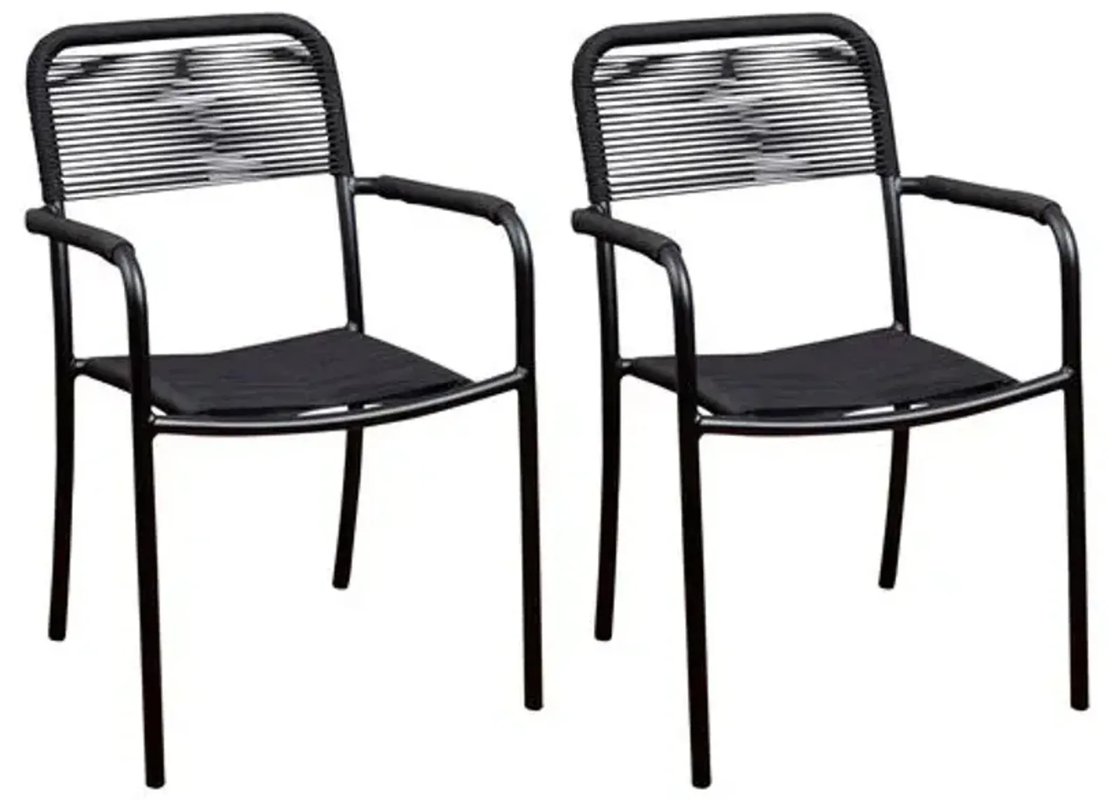 Set of 4 Oosterdam Outdoor Armchairs - Black