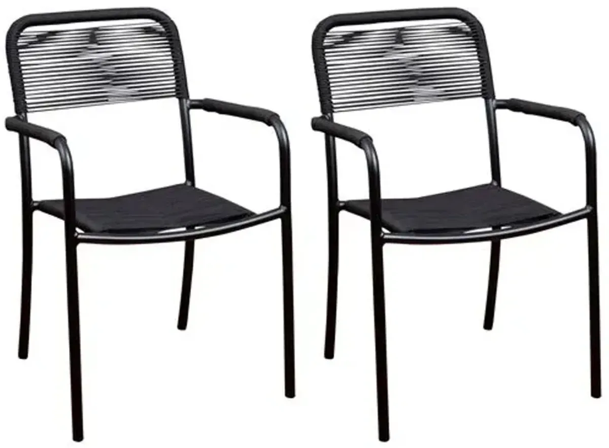 Set of 4 Oosterdam Outdoor Armchairs - Black