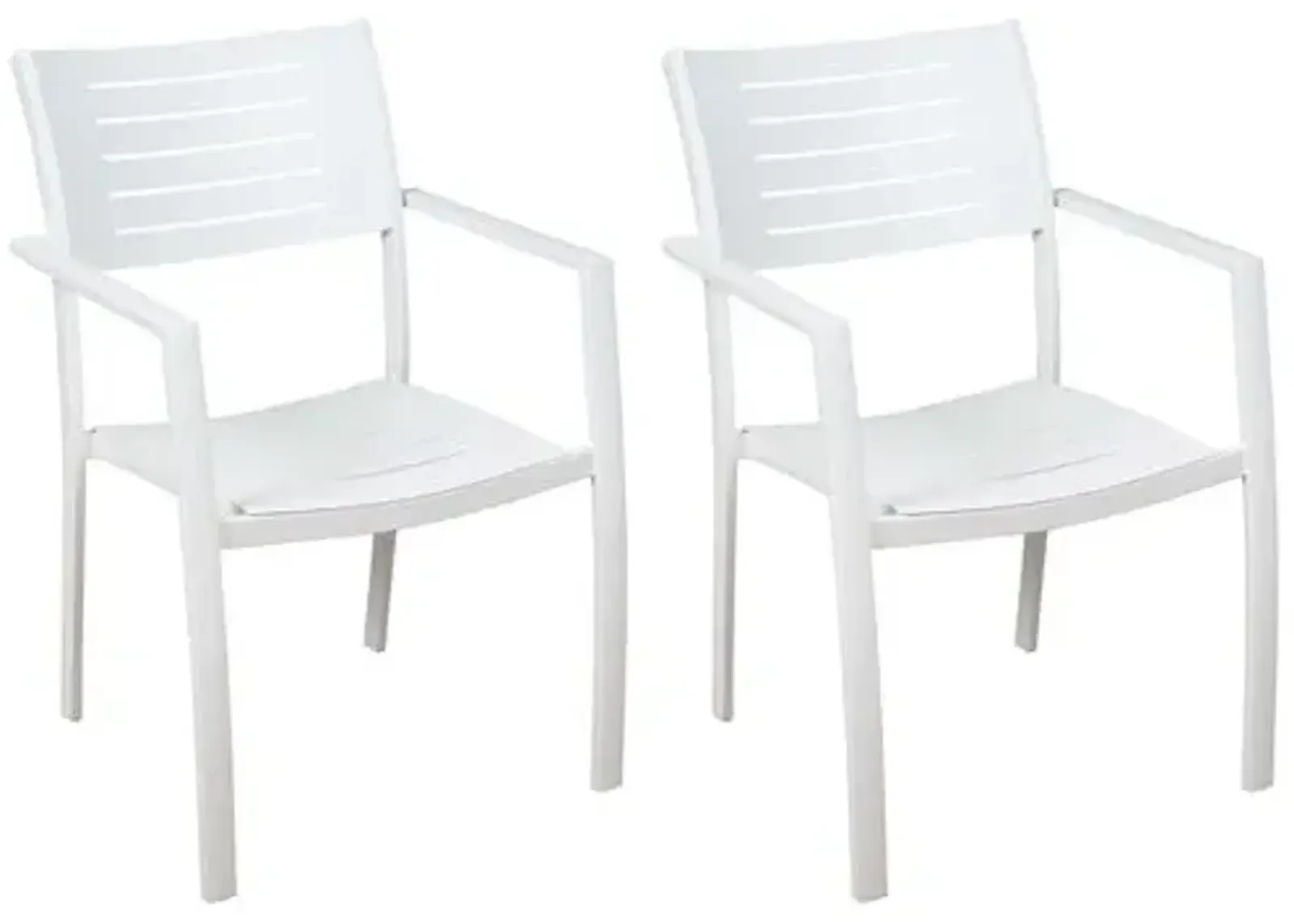 Set of 4 Noordam Outdoor Aluminum Armchairs - White