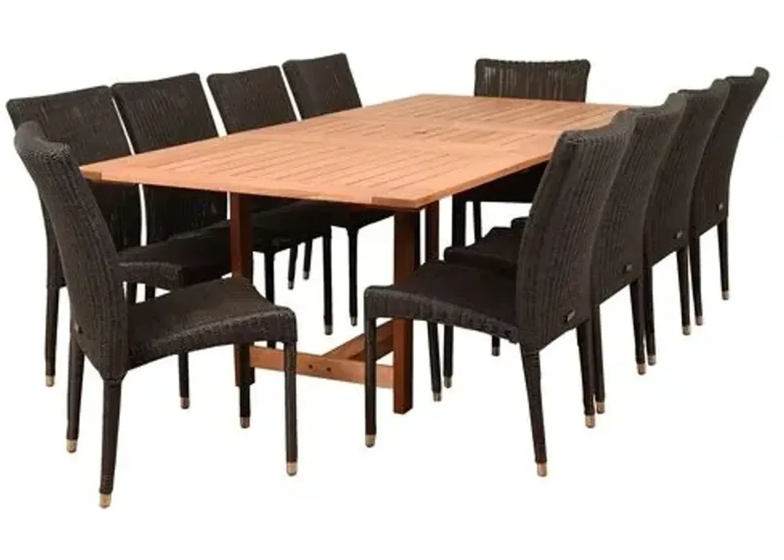 Catania 11-Pc Outdoor Dining Set - Natural/Distressed Gray