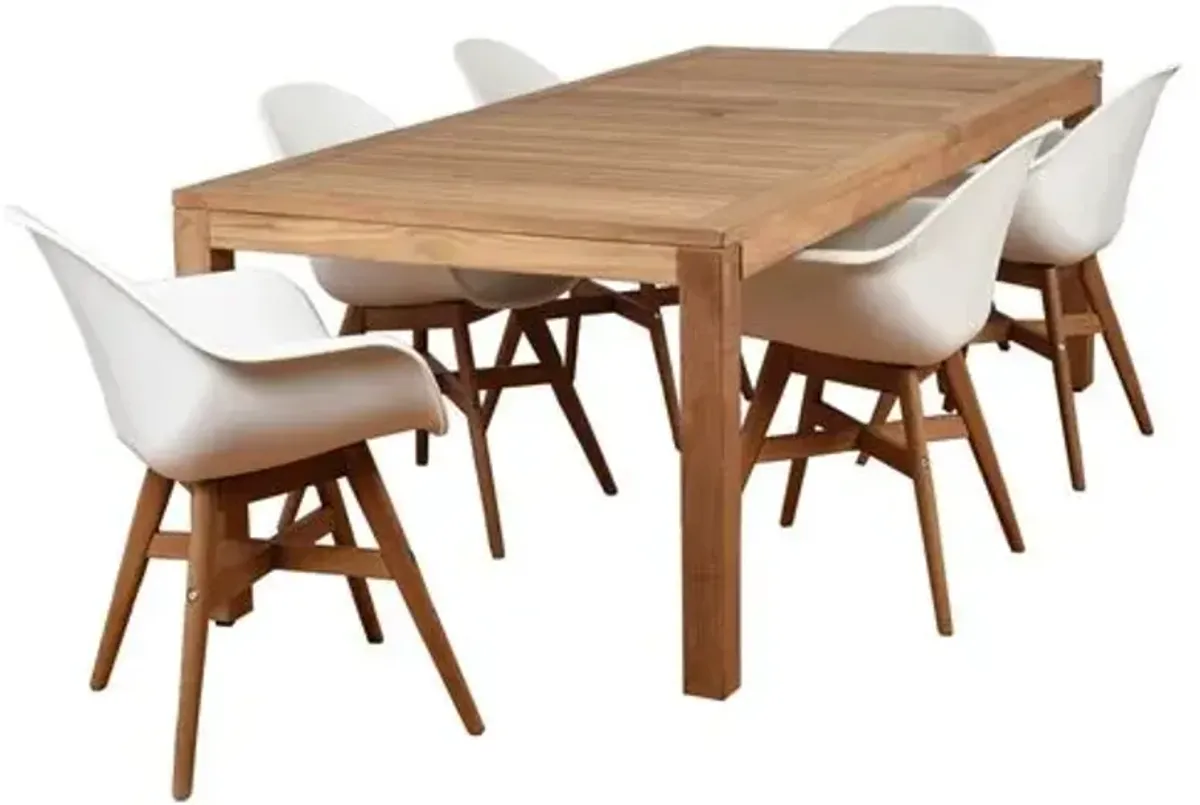 Charlotte 7-Pc Amazonia Outdoor Dining Set - Natural - Beige