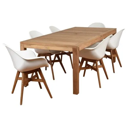 Charlotte 7-Pc Amazonia Outdoor Dining Set - Natural - Beige