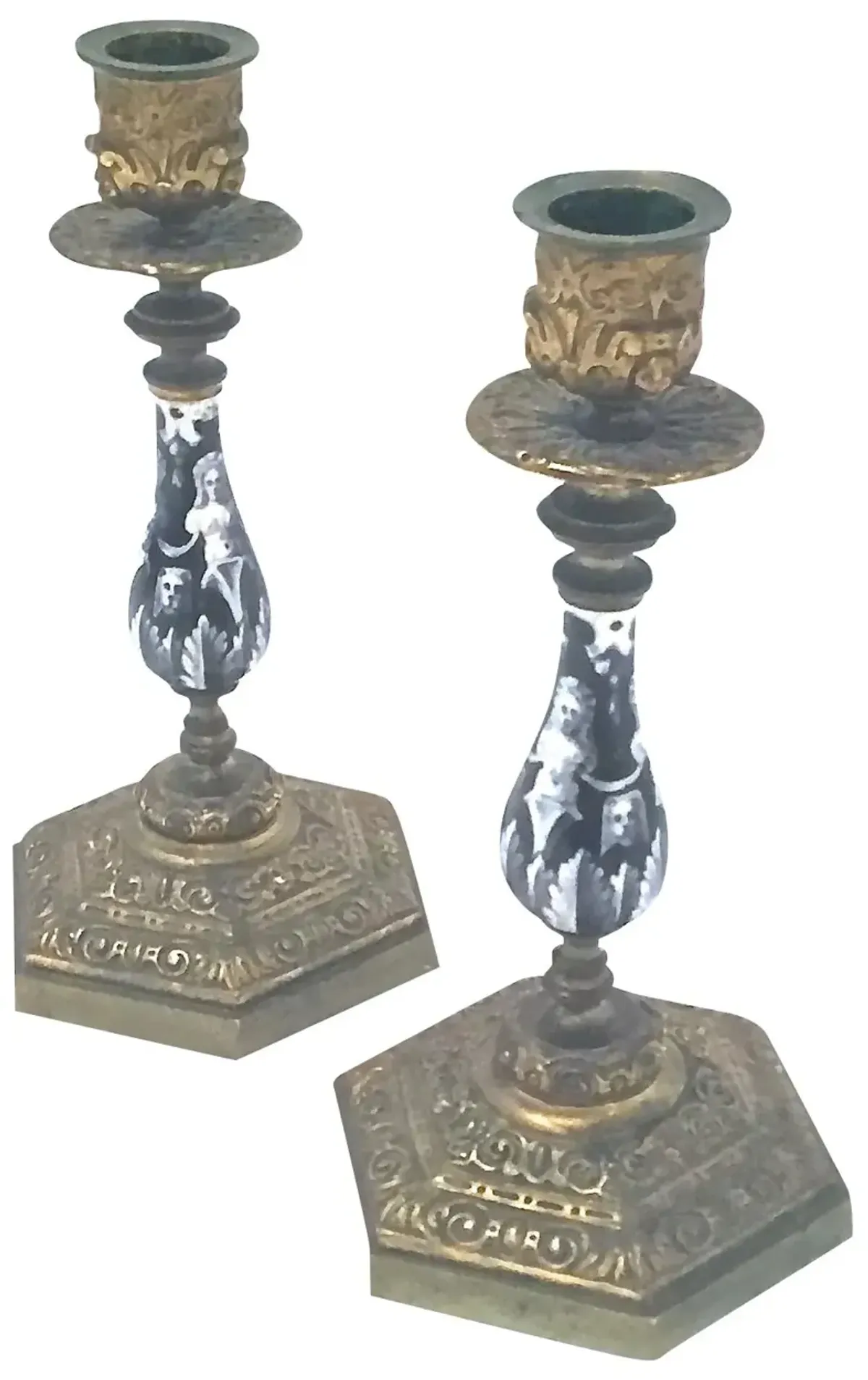 Caryatid Candlesticks - Set of 2 - Vermilion Designs - Gold