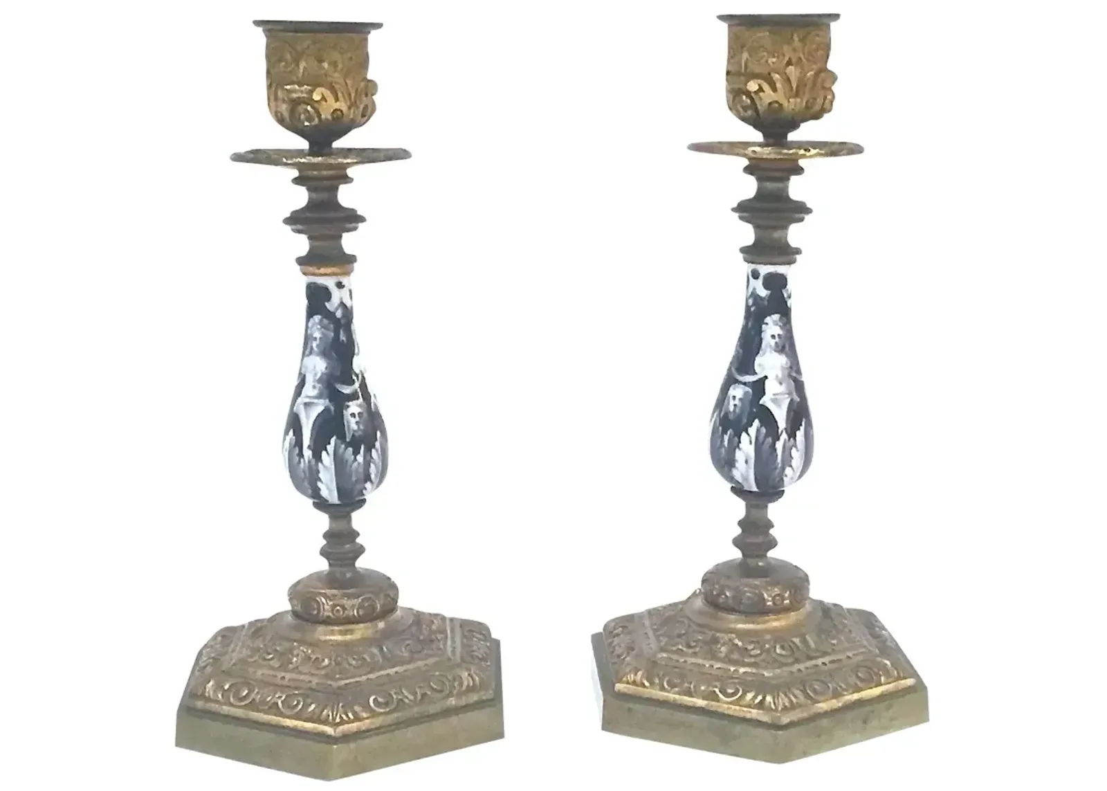 Caryatid Candlesticks - Set of 2 - Vermilion Designs - Gold