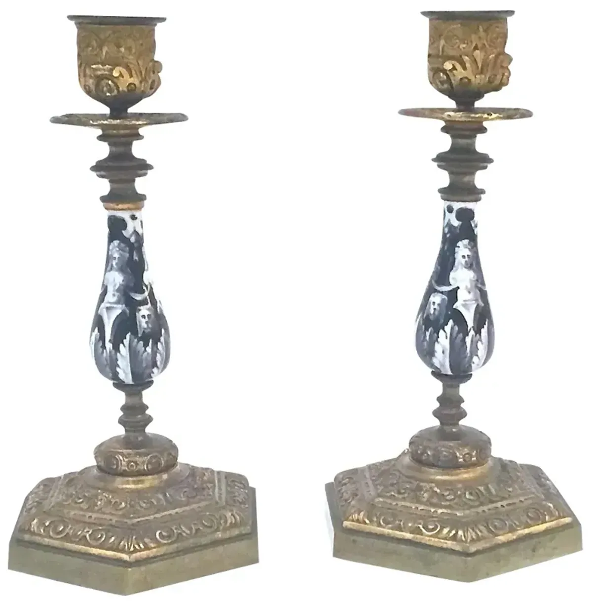 Caryatid Candlesticks - Set of 2 - Vermilion Designs - Gold