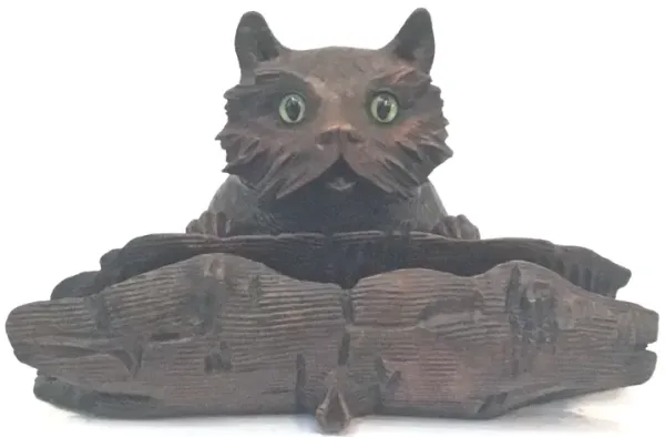 Antique Black Forest Terrier Inkwell - Vermilion Designs - Brown