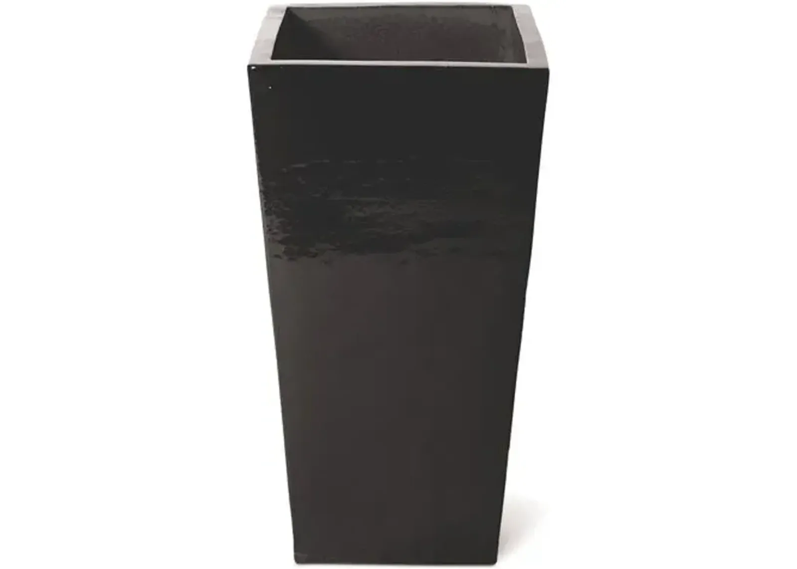 English Outdoor Planter - Gloss Black - Handcrafted - 33H x 18W x 18D in