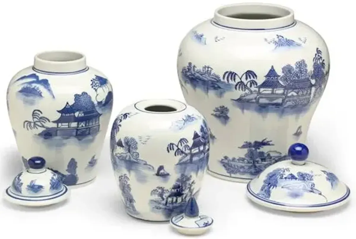 Set of 3 Ashford A Jar Set - Blue/White