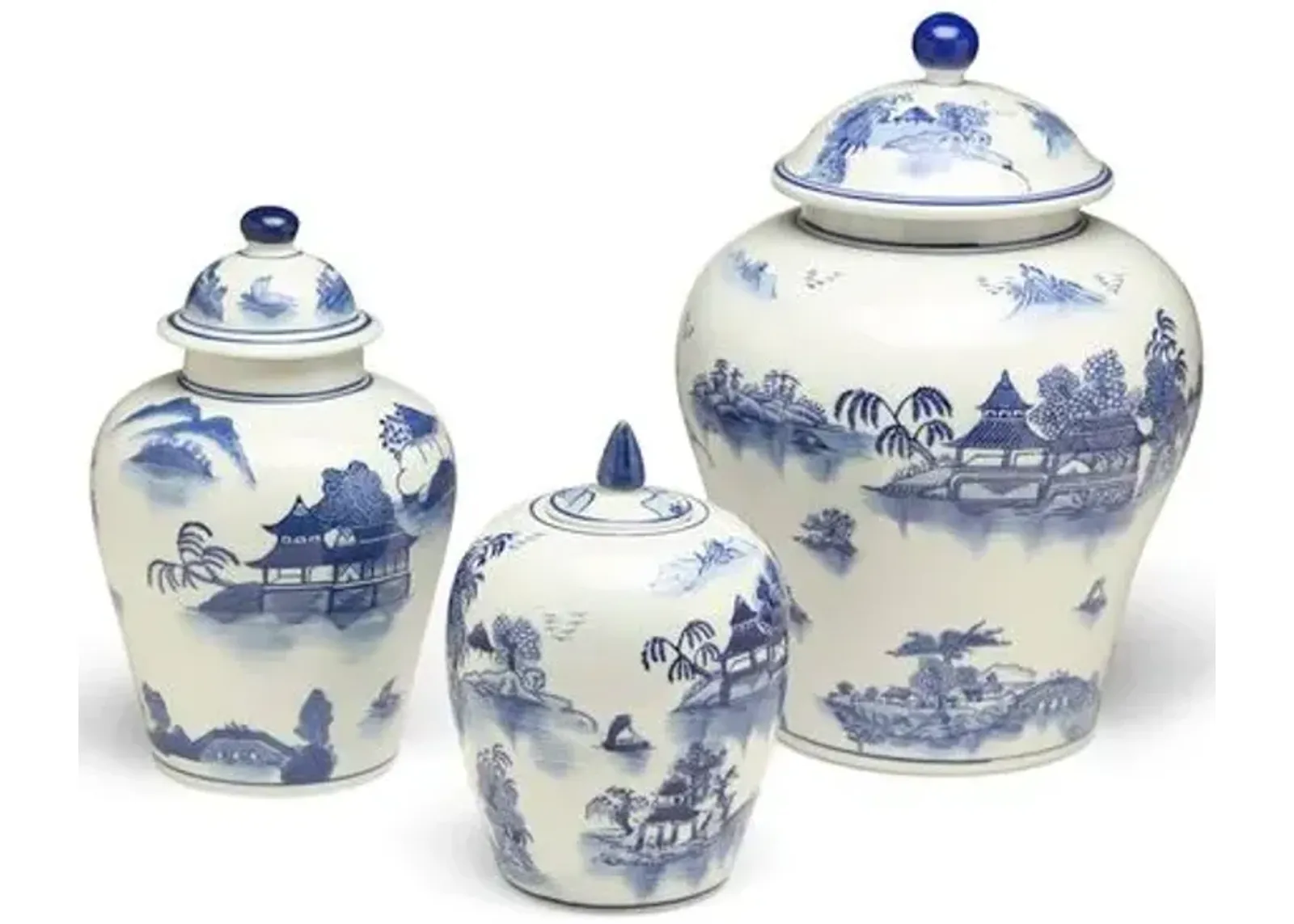 Set of 3 Ashford A Jar Set - Blue/White