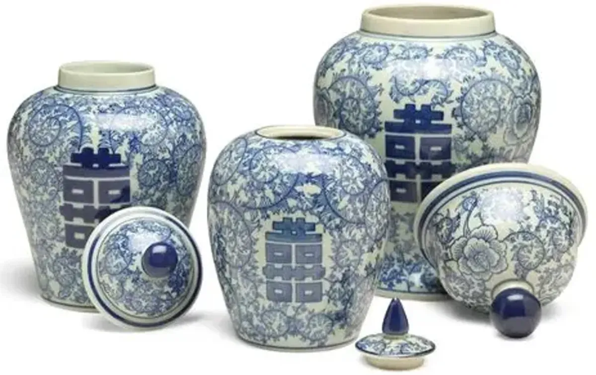 Set of 3 Bella B Jar Set - Blue/White