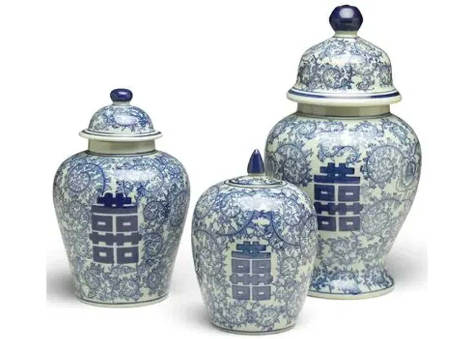 Set of 3 Bella B Jar Set - Blue/White