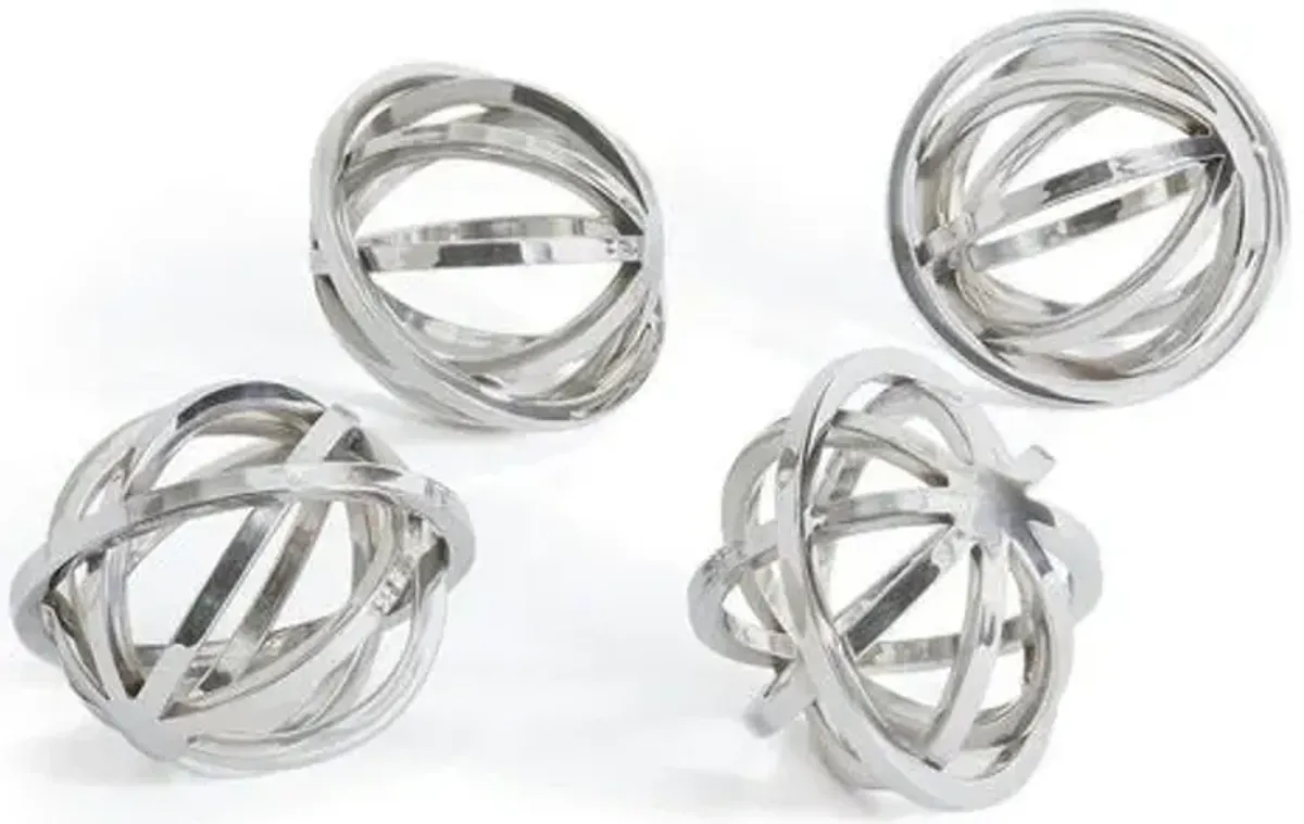 Set of 4 Hale Decorative Spheres - Silver