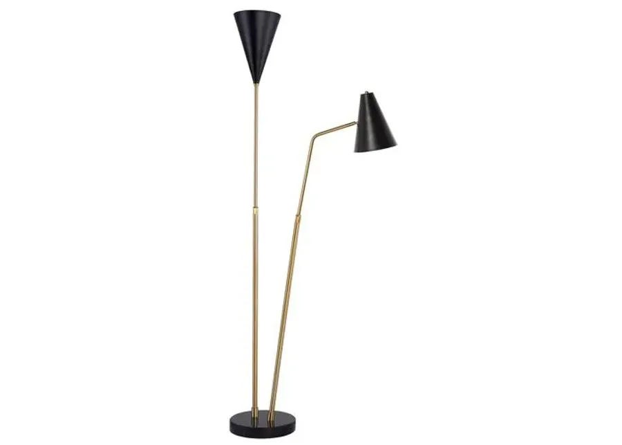 Tobin Floor Lamp - Black/Brass