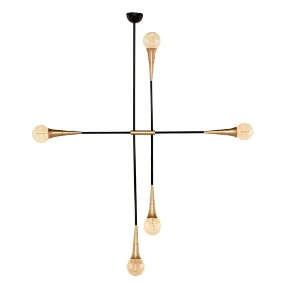 Watley 5-Light Chandelier - Brass/Black - Gold