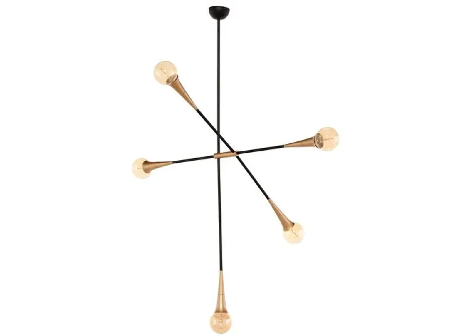 Watley 5-Light Chandelier - Brass/Black - Gold