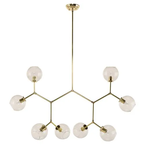 Neutron 8-Light Chandelier - Polished Gold