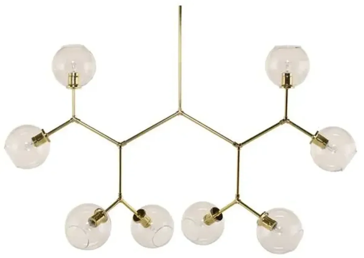 Neutron 8-Light Chandelier - Polished Gold