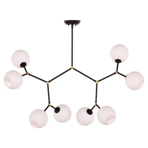 Neutron 8-Light Chandelier - Black/Gold