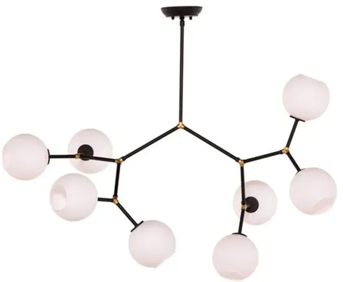 Neutron 8-Light Chandelier - Black/Gold