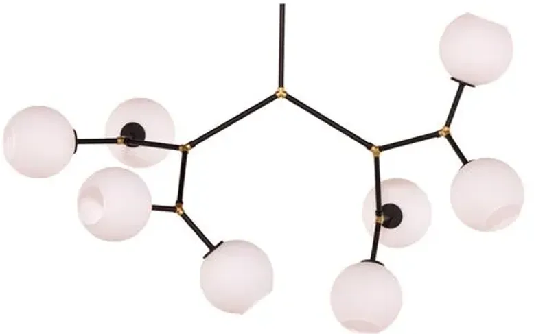 Neutron 8-Light Chandelier - Black/Gold