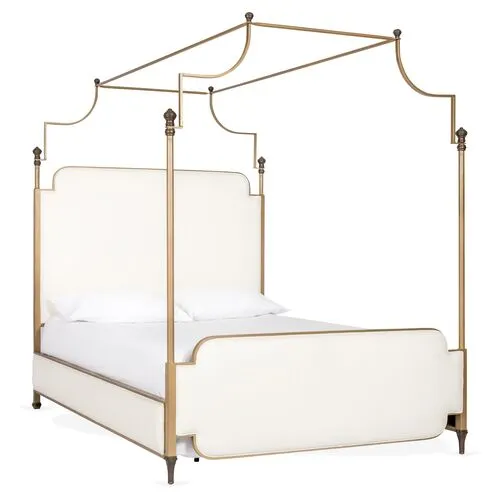 Loren Canopy Bed - Gold