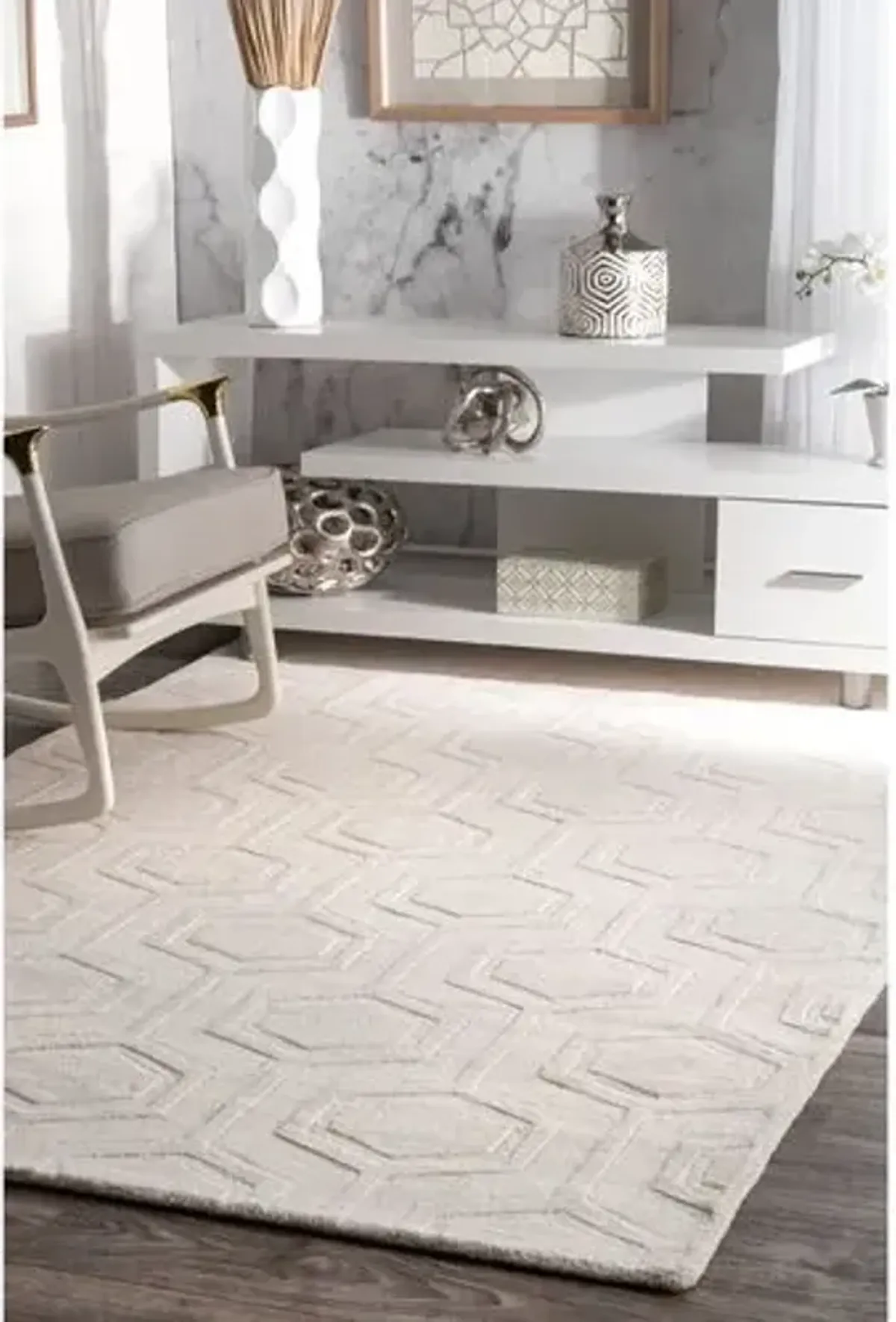 Ambrose Rug - Ivory - White - White